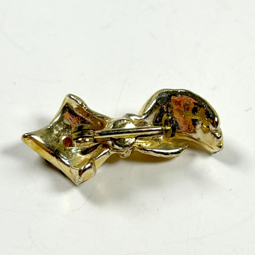 Victorian Revival Hand Brooch Gold Figural‎ Scatter Pin with Rhinestones Vintage - Picture 4 of 5